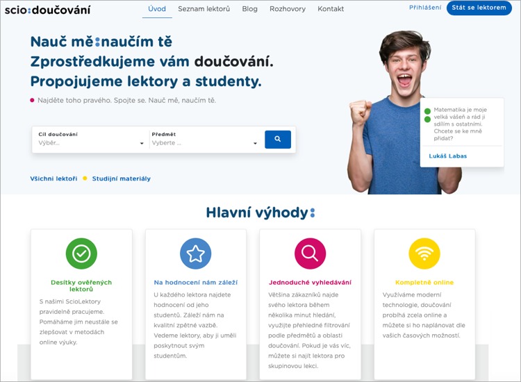 Web portal Scio:Doučování